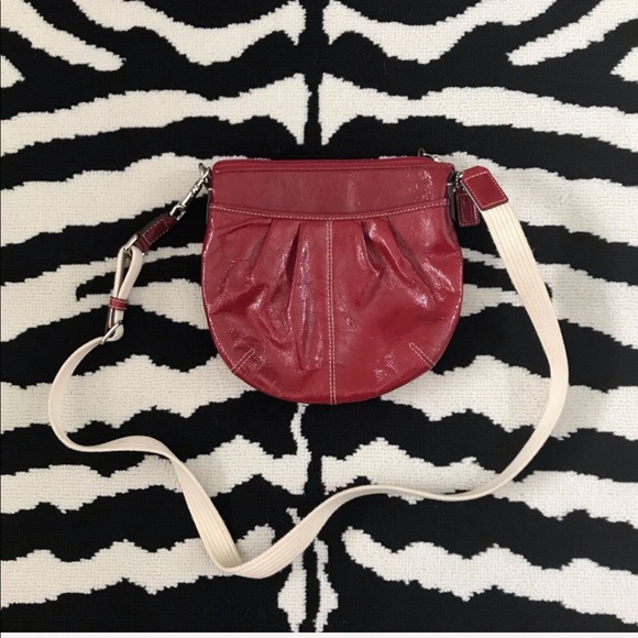 Coach Red Patent Pleated Swing-pack Bag - Picture 2 of 6